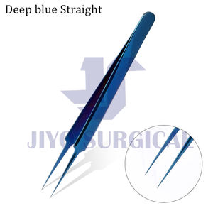 100% pince à épiler professionnelle de haute qualité avec pince à épiler d'extension de cils enduite de titane bleu avec toutes les formes pince à cils - Product Image 2