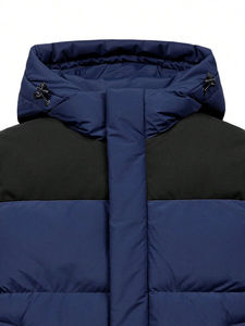 Custom High Quality <b>Man's</b> Winter Puffer <b>Jacket</b> Waterproof Casual Style with Hooded Collar Canvas Fabric Packaged with Style - Product Image 5