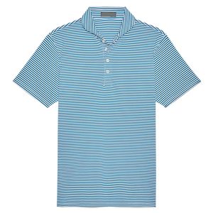 T-shirt de golf en piqué technique à col ouvert rayé moderne à manches courtes Chemises polo pour hommes - Product Image 5