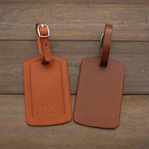 Groomsmen Gift Leather Luggage Tags Favor Wedding <b>Accessories</b> Luggage Black Men's for Him LLT-0014 - Product Image 1