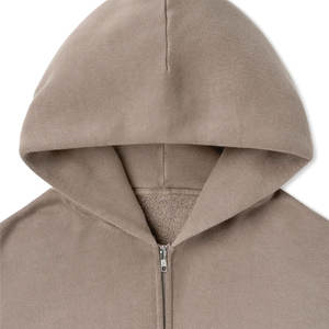 Venta al por mayor personalizada Zip Up Streetwear cremallera doble cremallera Polar peso pesado Sudadera con capucha hombres sudaderas con capucha - Product Image 3