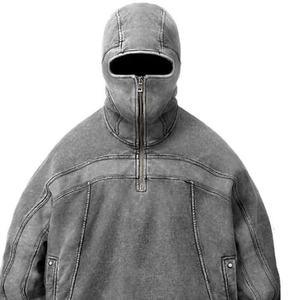 Sweat à capuche pull homme couleur unie Style Ninja Sweat à capuche épais Streetwear Sweats Streetwear Techwear Hoodie - Product Image 1