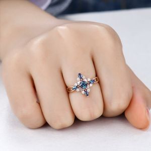 Anillo de piedra Alex simulada, Plata de Ley 925 sólida, diseño único para mujer, compromiso de boda, aniversario, joyería fina - Product Image 6