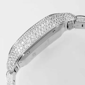 Luxury 5mm Stainless Steel Strap Premium Moissanite Diamond Fully Iced Bling Analog Quartz <b>Watch</b> Hip Hop Antique Dial - Product Image 1