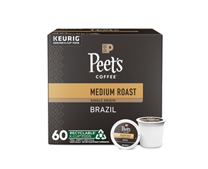 Peet's Coffee, Medium Roast Keurig K-Cup Pods, 100% Arabica Coffee - Single Origin Brazil 60 Count - Product Image 1
