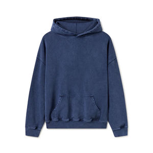 Sweat à capuche oversize pour homme personnalisable, 100% coton, hiver, poids lourd, polaire uni, broderie streetwear, teinture unie - Product Image 6