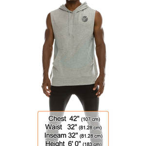 Fitness Wear Solid Color <b>Sleeveless</b> Gym <b>Hoodies</b> Loose Fit Cotton Blended <b>Sleeveless</b> Gym <b>Hoodies</b> - Product Image 4