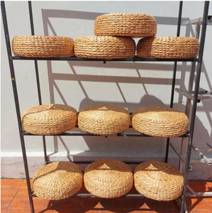 Nouveau design 2026, coussin de sol en jacinthe d'eau, tabouret ottoman tressé à la main - Product Image 1