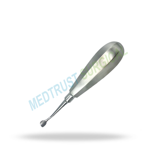 Élévateur dentaire chirurgical à pointe d'aile de 8 mm, courbé vers l'arrière, en acier inoxydable, pour l'extraction dentaire et l'élévation radiculaire - Product Image 3