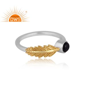 Nuevo diseño de plata esterlina fina, piedras preciosas de ónix negro Natural, anillo apilable, fabricante de joyas de diseñador - Product Image 3