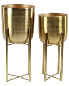 Jardinière galvanisée émaillée décorative dorée faite à la main avec logo personnalisé Décoration de sol et de jardin multi-usage Pack personnalisé pour la décoration intérieure - Product Image 1