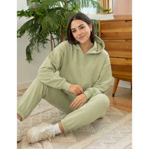Conjunto de Sudadera con Capucha y Pantalones Deportivos Personalizados para Mujer, Ropa Deportiva de Felpa Premium, Conjunto Combinado, ODM Trackstar, OEM, Marca Privada - Product Image 1