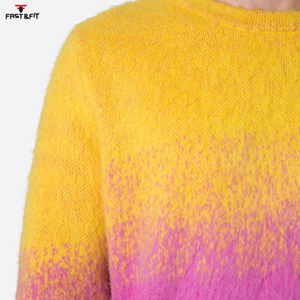 Pull en cachemire et laine tricoté à manches longues, couleur unie, logo personnalisé sur le devant, décontracté, pour homme, hiver, séchage rapide, anti-froissement - Product Image 5