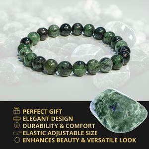 Ruby Zoisite Pulsera de piedras preciosas Pulsera de cristal curativo para mujeres y hombres Pulseras de cuentas redondas para hombres y mujeres - Product Image 4