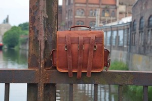 Bandolera de cuero genuino estilo moda vintage con patrón de caramelo para alforjas de motocicleta sillín marrón - Product Image 3