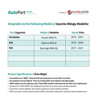 Jeu de poulies de tension de cric de verre-droite et gauche pour Hyundai Tucson (expédition du fabricant turc) Code de produit: FD112874
