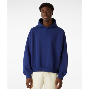 Sweat-shirt à capuche ample en molleton 100 % coton pour hommes, avec broderie de logo personnalisée et fermeture éclair, couleur unie, coupe oversize, vente en gros - Product Image 1