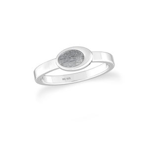 Anneaux en argent sterling 925 de haute qualité, forme ovale de météorite, serti clos, fabrication artisanale, bijoux de luxe pour femmes, cadeau de mariage - Product Image 1