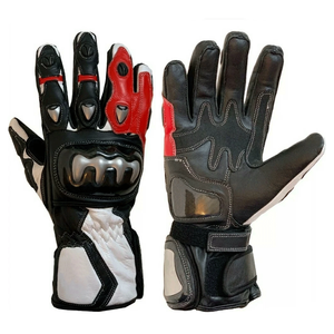 Bike Real Leather CE Armored Knuckle Pro Motorbike Gloves Motorcycle Auto Racing Wear Armoured Racing Red/Black Gloves For Men - Product Image 1