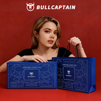 BULLCAPTAIN Dompet Panjang Kulit Sapi Asli untuk Pria, RFID Blocking, Travel Checkbook Clutch Purse, Tempat Kartu, Hitam