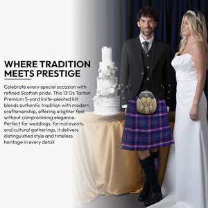 Kilt écossais universel pour hommes, motif tartan bleu foncé, en laine respirante, best-seller 2026 - Product Image 6