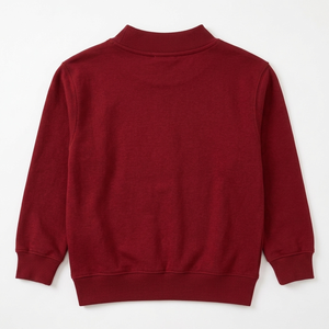 <b>Red</b> Mock Neck Pullover <b>Sweatshirt</b> <b>Women</b> Hoodie Embroidered/Printed Custom Logo Front Knitted Casual Winter Campus Wear - Product Image 5