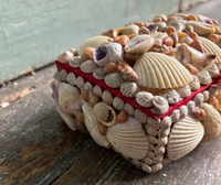 Vente en gros de boîte de rangement de bijoux en résine fait main avec incrustation de coquillage nacre de luxe antique au design floral