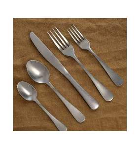 Juego de cubiertos antiguos lavados a la piedra de plata de acero inoxidable de estilo Retro Vintage, nuevo diseño ecológico para bodas - Product Image 1