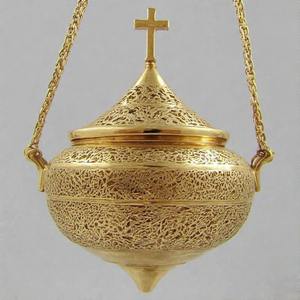กระถางธูปทองเหลืองสำหรับพิธีกรรมของโบสถ์และการบูชาบูชาออร่าแห่งสวรรค์ - Product Image 2