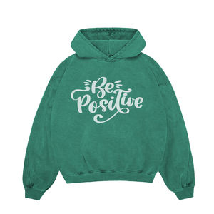 Top Quality Acid Wash Hoodies For Adult Brown Color Pullover Cotton Oversized Acid Wash Hoodies With Screen Printed Logo - Product Image 6