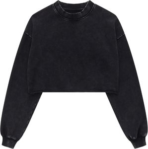 2025 Women's Long Sleeve <b>Cropped</b> <b>Zip</b>-<b>Up</b> <b>Hoodie</b> Breathable Fleece Lined Winter Spring Custom Front 100% Cotton - Product Image 3