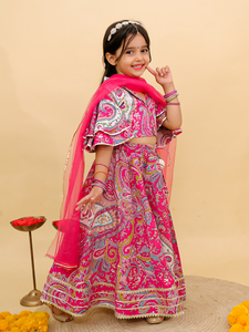 Lahenga choli เสื้อผ้าอินเดียสำหรับเด็กผู้หญิงผ้าฝ้ายแท้จากผู้จำหน่ายทั่วโลก - Product Image 5