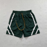 Shorts coupe-vent 2025 tendance avec cordon de serrage en Spandex/Polyester tricoté léger, personnalisables pour hommes
