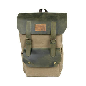 Outdoor Leather <b>Bag</b> High Quality Unique Design Panama Fabric Water Resistant Vintage <b>Bag</b> - Product Image 1