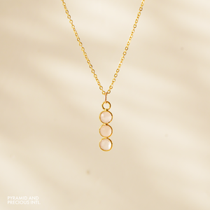 Colgante chapado en oro de múltiples piedras preciosas con bisel facetado, collar antideslustre de cuarzo rosa, compromiso de joyería, suministro a granel al por mayor - Product Image 4