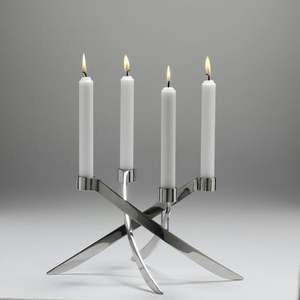 Gold metal taper candle holder leaf shape <b>wedding</b> centerpiece luxury dining table decoration modern home interior <b>ornament</b> craft - Product Image 5