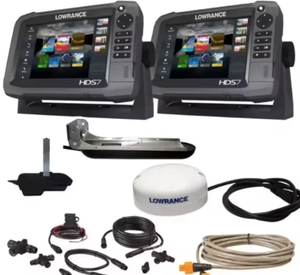 Transductor de Montaje en Espejo de Popa Lowrance CUSTOM Carbon 3 en 1 de la Mejor Calidad, Sonar de Imagen Activa de 200Khz/125Khz, Rango Inalámbrico de 0.6-183m - Product Image 1