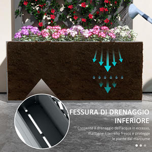 Outsunny Maceta con Rejilla Trasera y Ranura de Drenaje, en Madera Compuesta, 65x33,5x135 cm, Gris - Product Image 6