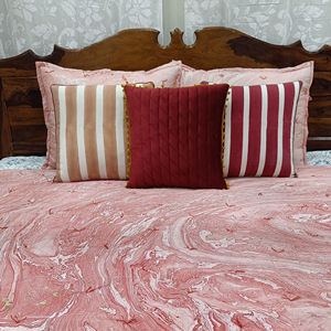 Edredón Reversible de gasa de algodón 100% hecho a mano rojo marino de otoño 92 'X 88' edredones de mar pliegues de mano costura de relleno de poliéster - Product Image 1