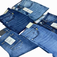 Jeans de Mezclilla Lavados con Efecto Desgastado, Corte Regular, con Detalle de Botones, Elásticos, Unisex, Tallas Grandes, para Todas las Temporadas, Casuales