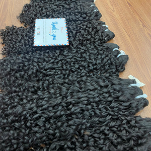 100% ต่อผมดิบแบบหยิกหยักศกสองชั้นสีผมเวียดนามพร้อมส่งสีธรรมชาติ - Product Image 2