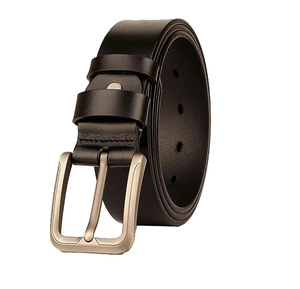 Cinturón de cuero de vaca informal de alta moda para hombre con hebilla de aleación occidental Aspecto atractivo simple al mejor precio - Product Image 5