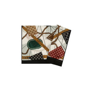 Off-White <b>Silk</b> Rectangular Shawl with Printed Chain Pattern - Product Image 1