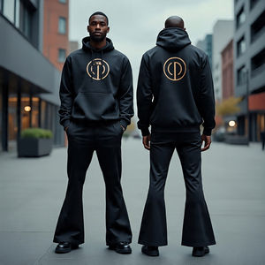 Venta al por mayor Fleece Hoodie & Flare Pants Chándal Set para hombres/oversize Hoodie and Baggy Pants Transpirable chándal - Product Image 3