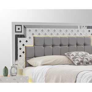 Juego de Dormitorio Moderno con Diseño Acolchado en Color Blanco Cristal, Tamaño Queen, Armario con Puertas Corredizas, Fabricante Turco, Muebles de Dormitorio al por Mayor - Product Image 3