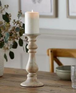 Bougeoir en bois naturel pour décoration intérieure de maison de luxe Centre de table de fête et mariage utilisé en Inde - Product Image 1