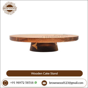 Support de gâteau en acacia fini en bois naturel avec un design sculpté élégant idéal pour l'affichage, une offre d'approvisionnement d'usine en gros - Product Image 2
