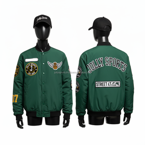 Blouson d'aviateur pour femme 230 GSM Polyester Couleur verte Brodé Logo personnalisé Casual Street Fashion Blousons d'aviateur pour femmes - Product Image 5