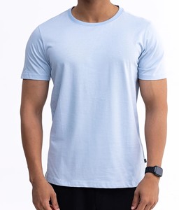 Haute qualité lourd 100% coton t-shirts surdimensionné grande taille hommes T-shirt personnalisé col rond manches courtes couleur claire - Product Image 3