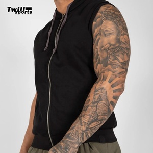 Débardeur de sport personnalisé pour homme, séchage rapide, respirant, en coton, avec fermeture éclair, coupe classique, sans manches, pour la gym - Product Image 4